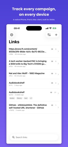 Shlinkly iPhone screenshot