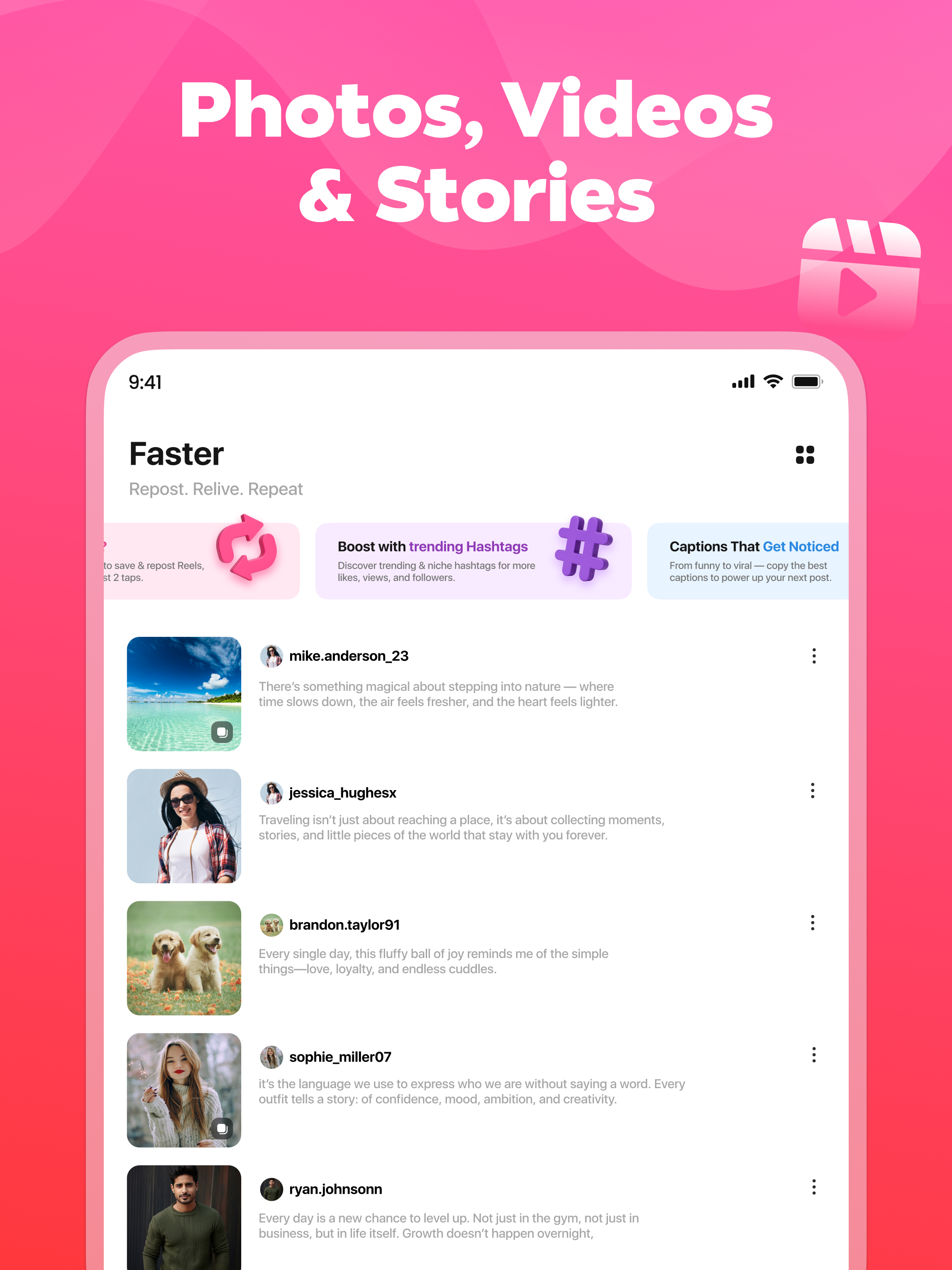 Faster Repost Story & Reels