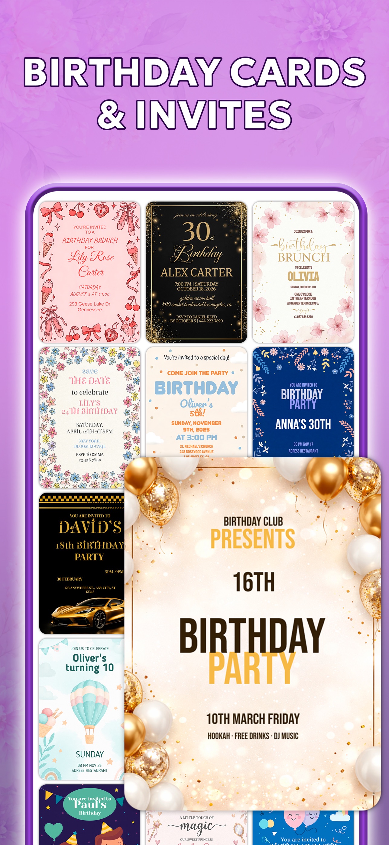 Screenshot 3 of Invitation Maker, cards