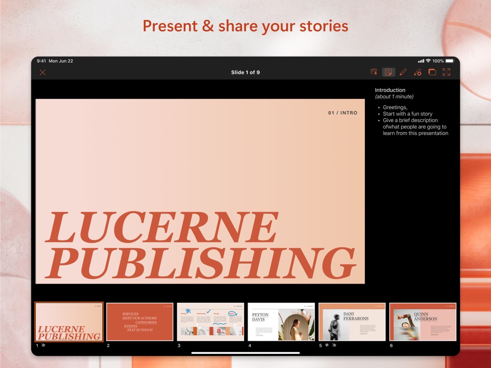 Microsoft PowerPoint: official iPad preview 2 (opens full image in a new tab)