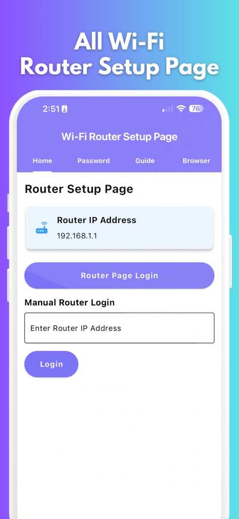 Router Setup Page - Utilities App | MWM