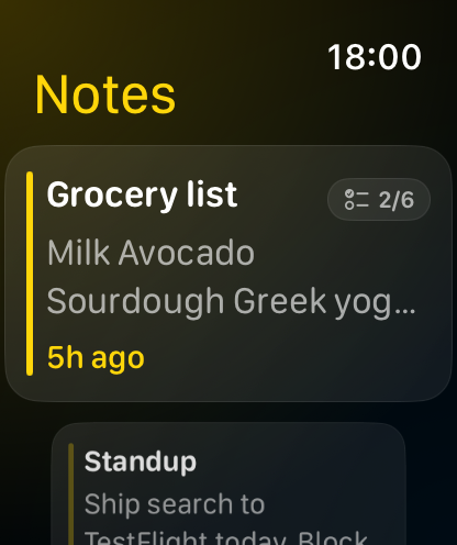 WatchPad: Notes for Watch
