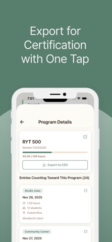 Yoga Hours – RYT & YTT Tracker screenshot