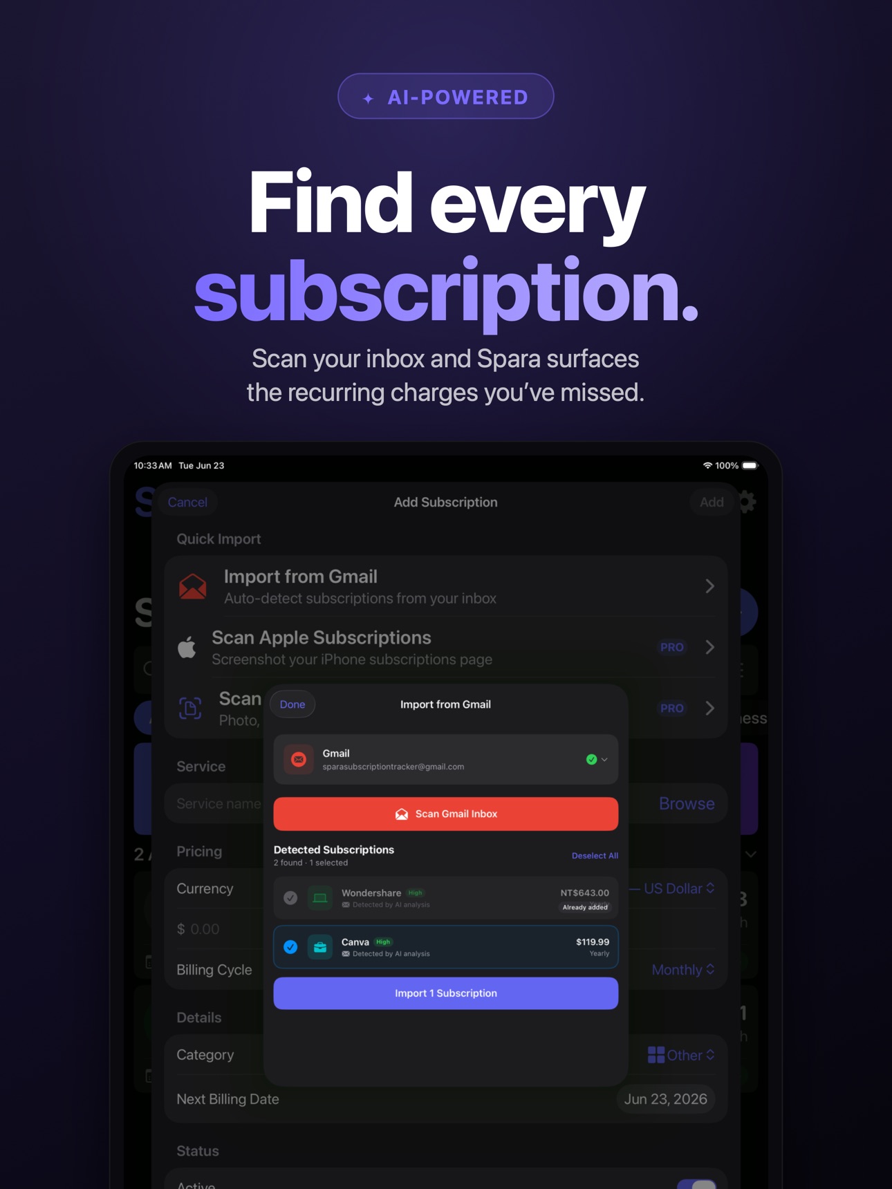 Screenshot 8 of Spara - Subscription Tracker
