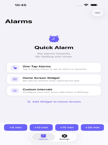 QuickAlarm - Widget