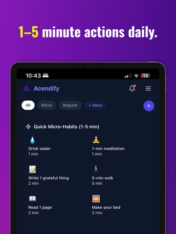 Acendify iPad screenshot
