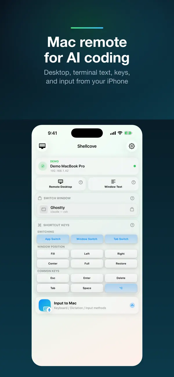 Screenshot #1 pour Shellcove · Remote Coding