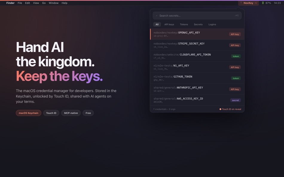 #1. NoxKey (macOS) โดย: Jasper Middendorp