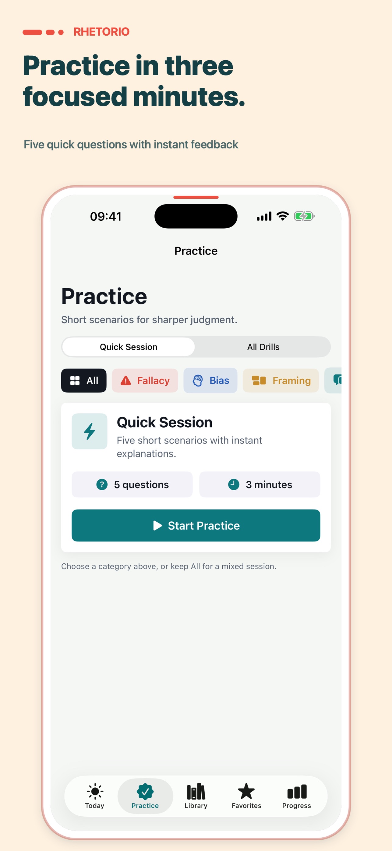 Screenshot 1 of Rhetorio: Daily Reasoning