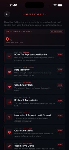Disease Dynamics iPhone screenshot