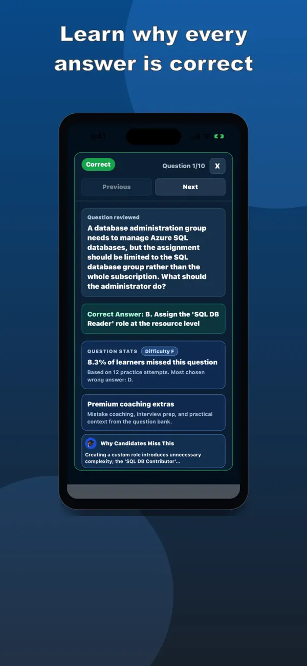 Screenshot #3 pour AZ-104 Practice Test
