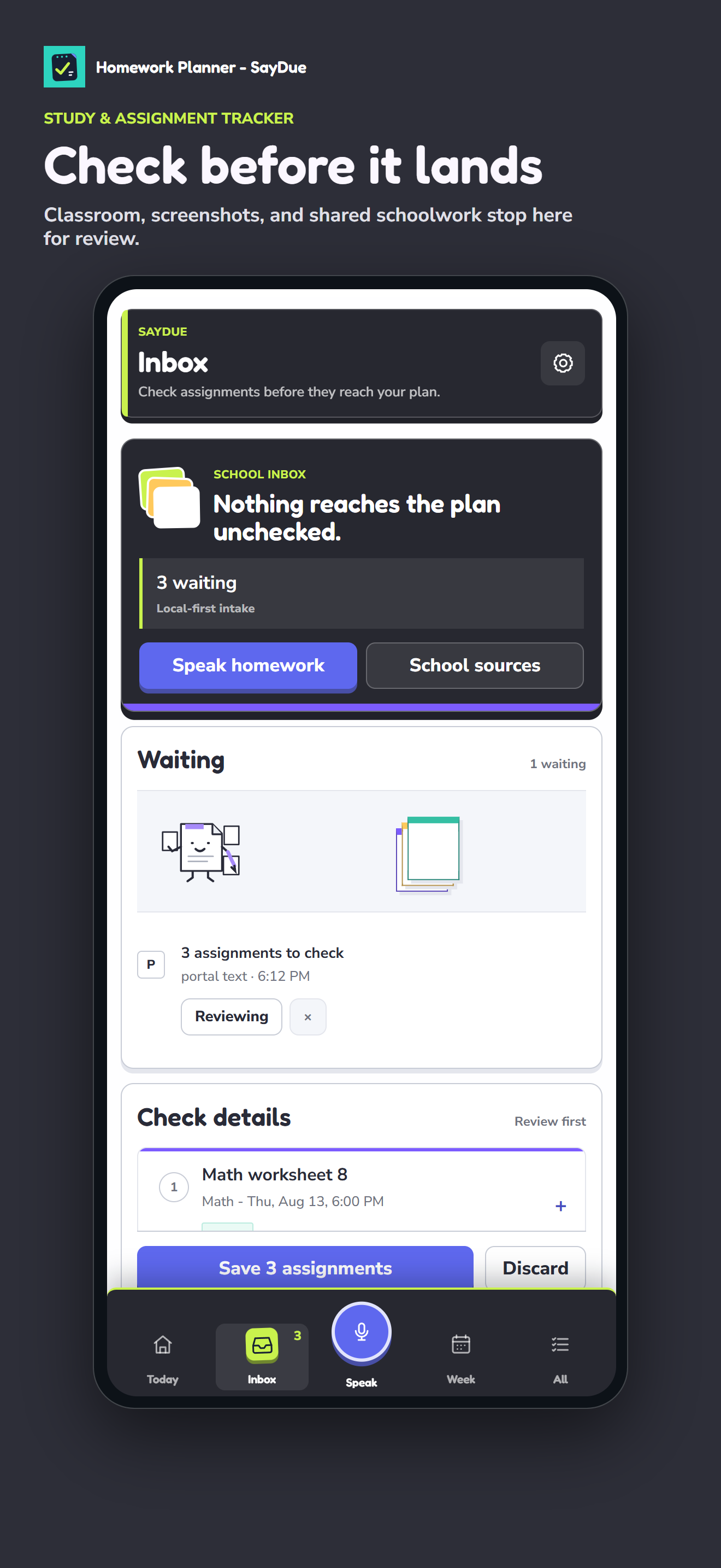 Homework Planner - SayDue screenshot 3