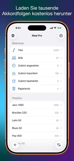 Screenshot von IReal Pro auf dem iPhone 3
