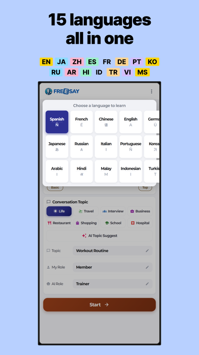 FreeSay - AI Language Coach Screenshot 4 of 8
