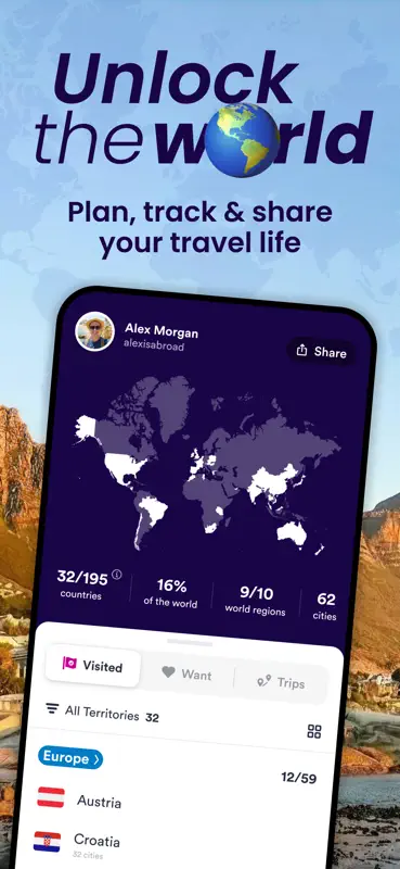 Skratch: Travel Map & eSIM screenshot 1 of 9
