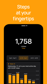 Steps - minimalist tracker screenshot