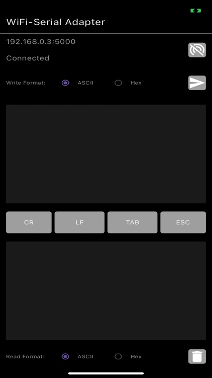 WiFI TCP/IP to Serial Terminal