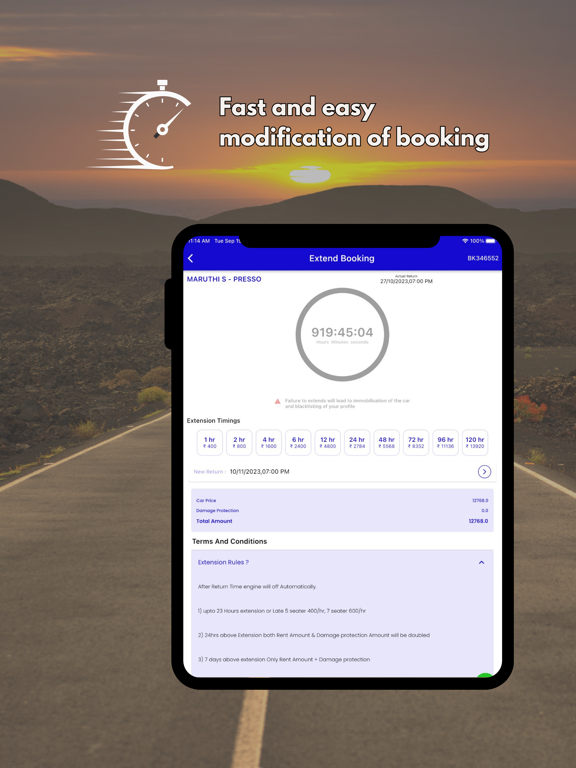 Long Drive Cars - Car Rental iPad screenshot 7 - Travel app