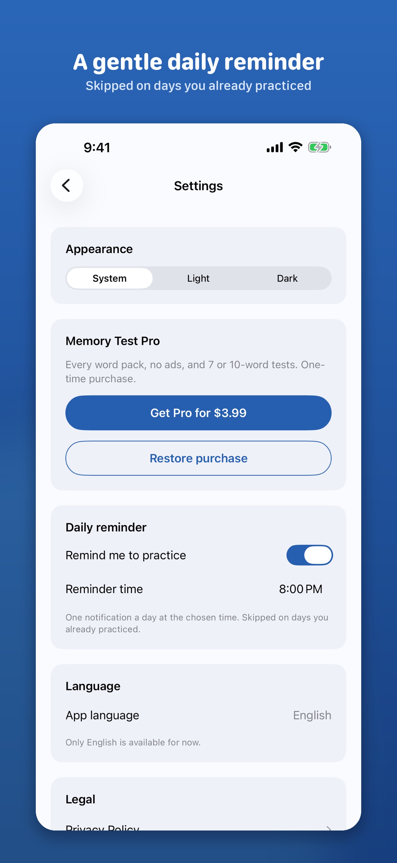 Screenshot 5 of Memory Test: Word Recall