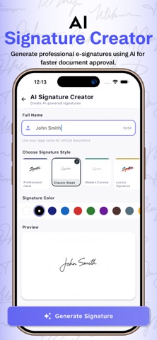 AI Signature Maker & PDF Tools iPhone screenshot