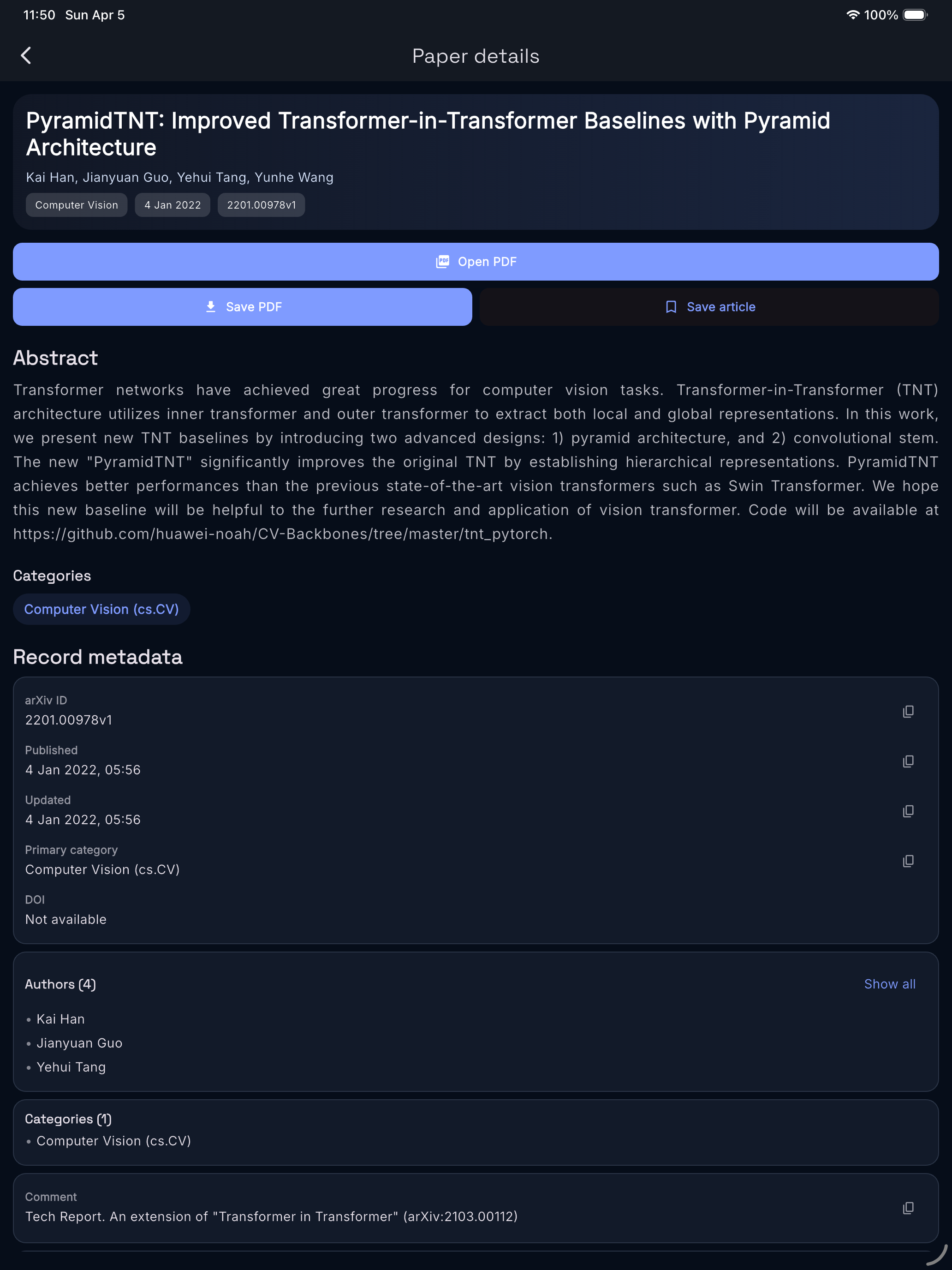 Research: arXiv Navigator screenshot 6