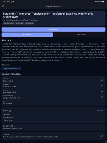 Research: arXiv Navigator iPad screenshot