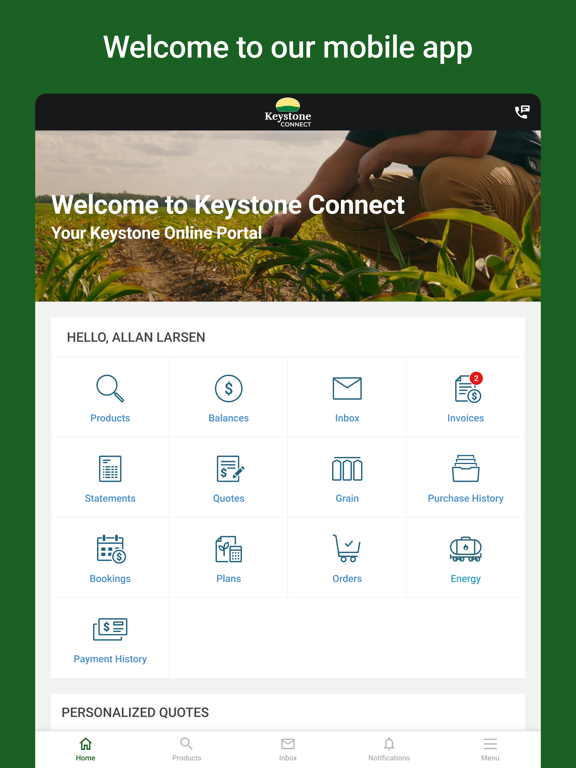 Keystone Connect iPad screenshot 1 - Business app