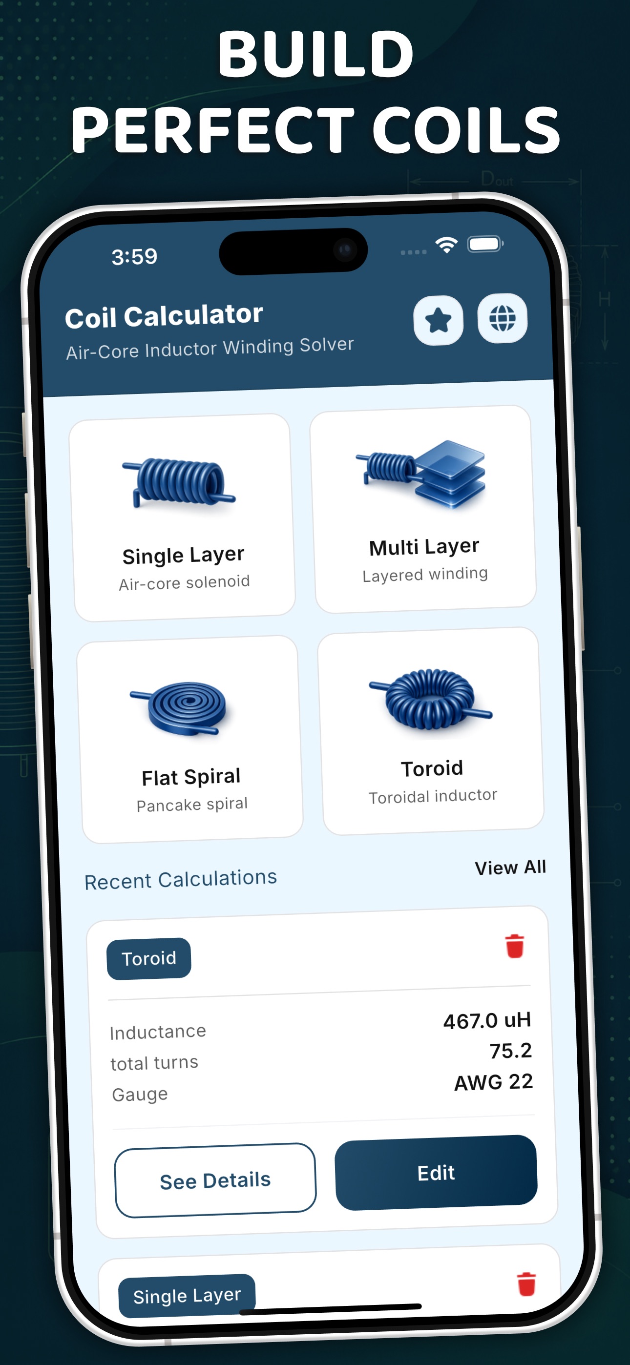 Screenshot 2 of Coil Calculator - Inductor