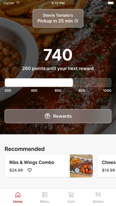 Stevie Tomato's iPhone screenshot 1 - Food & Drink app