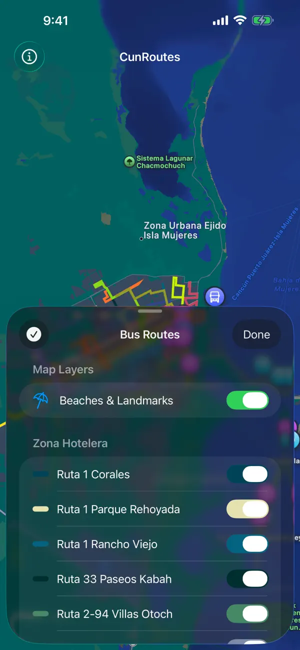 Screenshot #3 pour CunRoutes — Cancún Bus Map