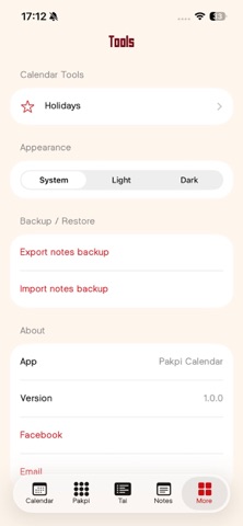Pakpi Calendar iPhone screenshot