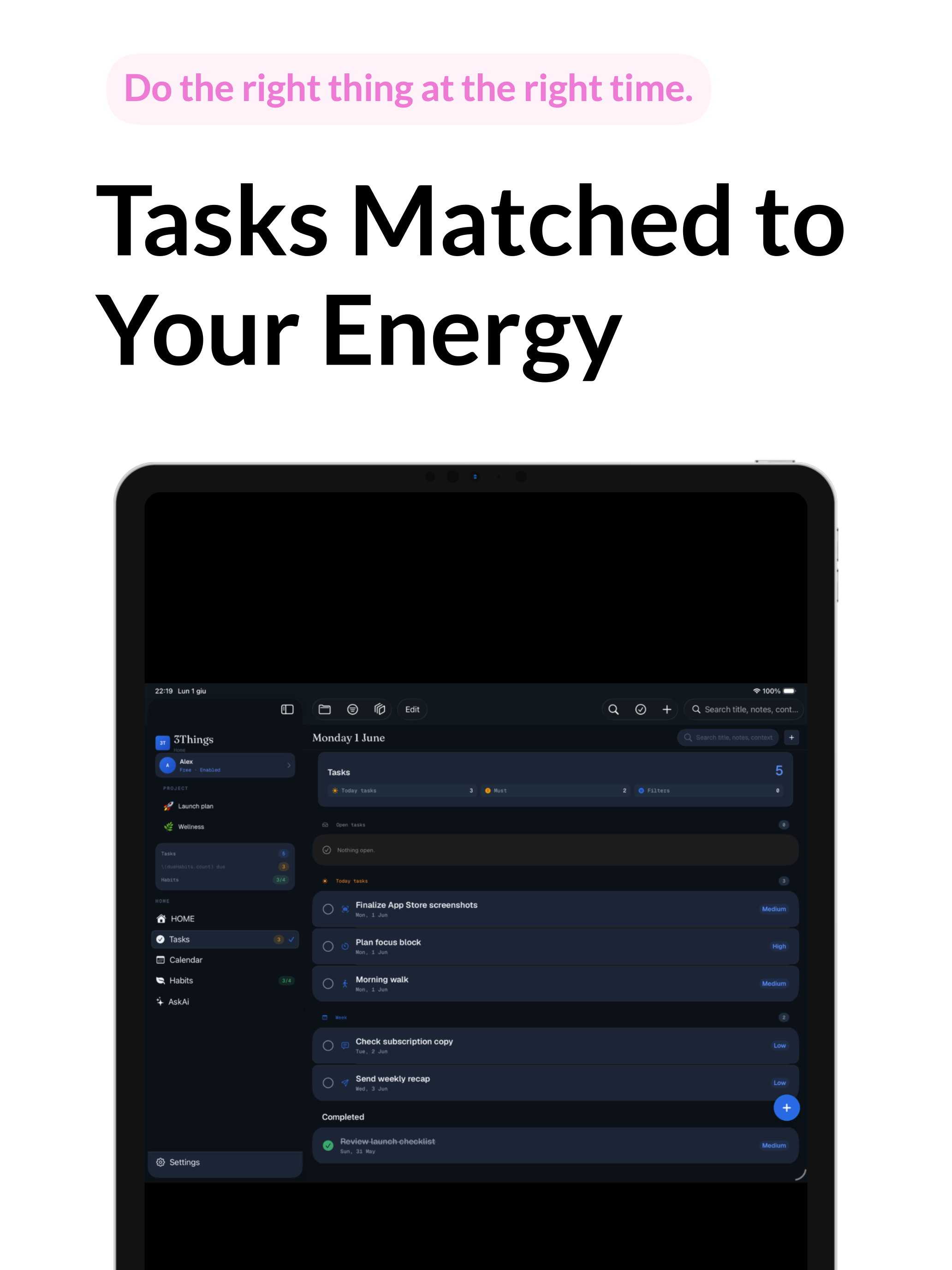 3Things Tasks Habits & Planner