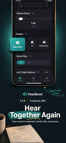 HearBoost: Hearing Aid & Test screenshot