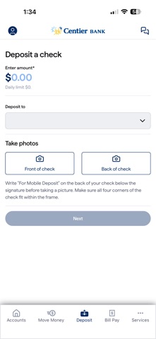 Centier Bank screenshot