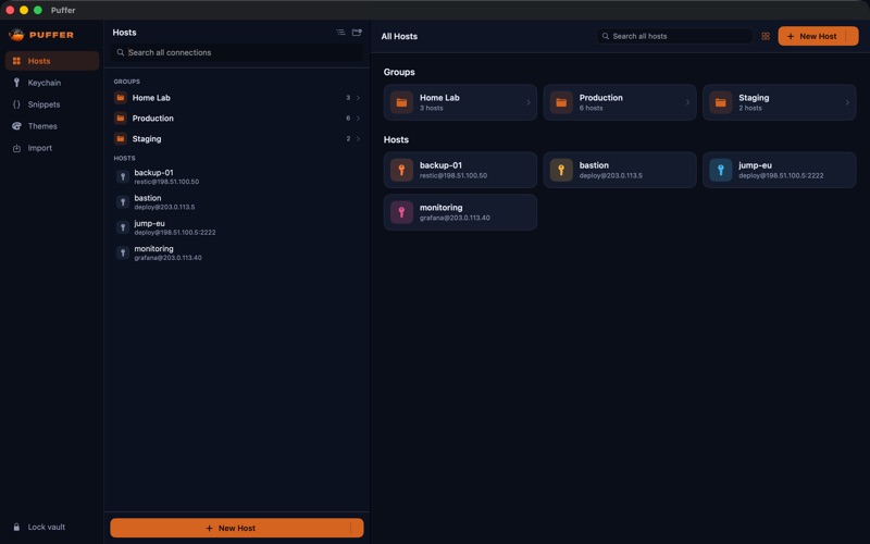 Puffer - SSH Manager screenshot
