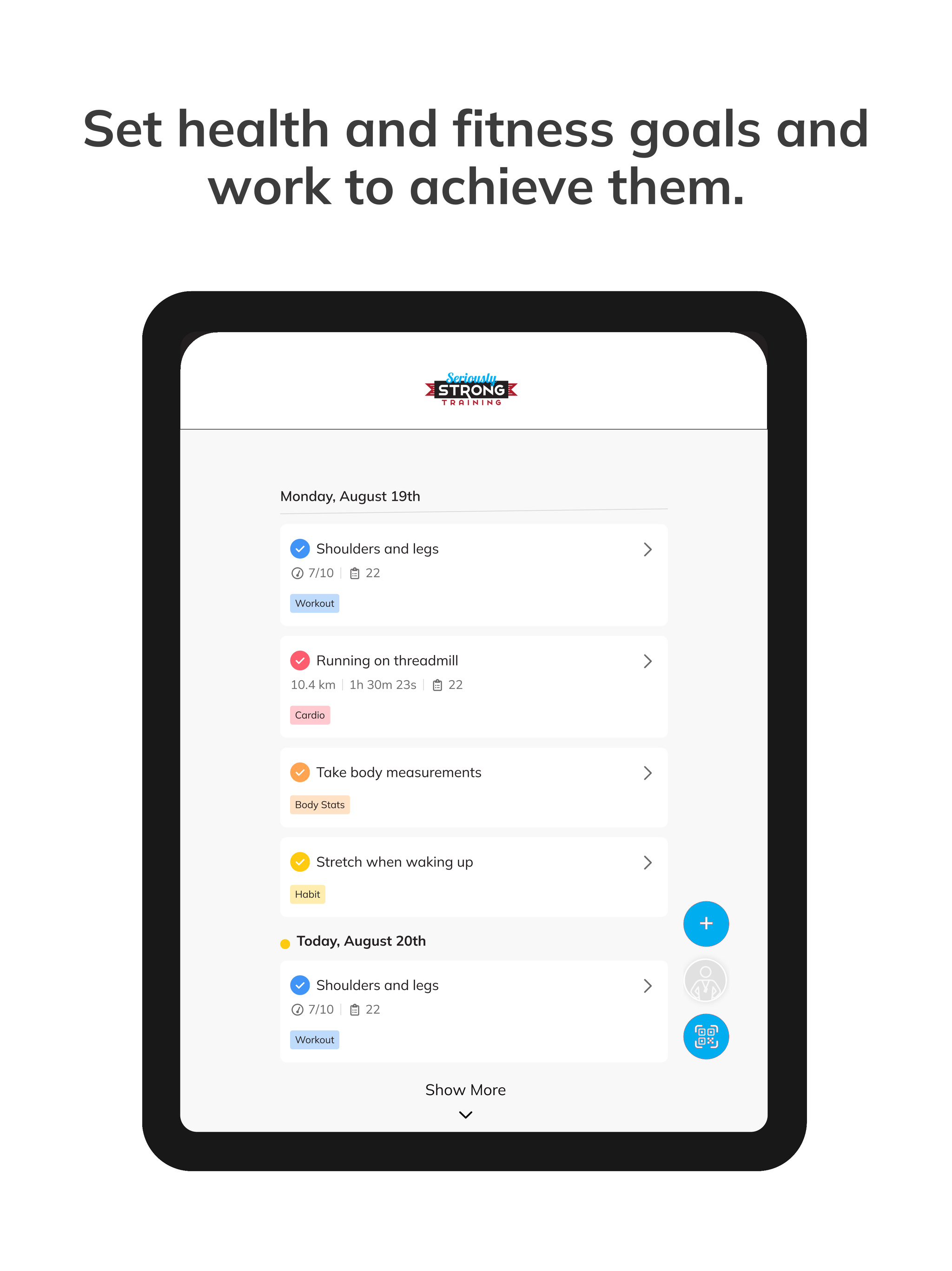Seriously Strong Training App
