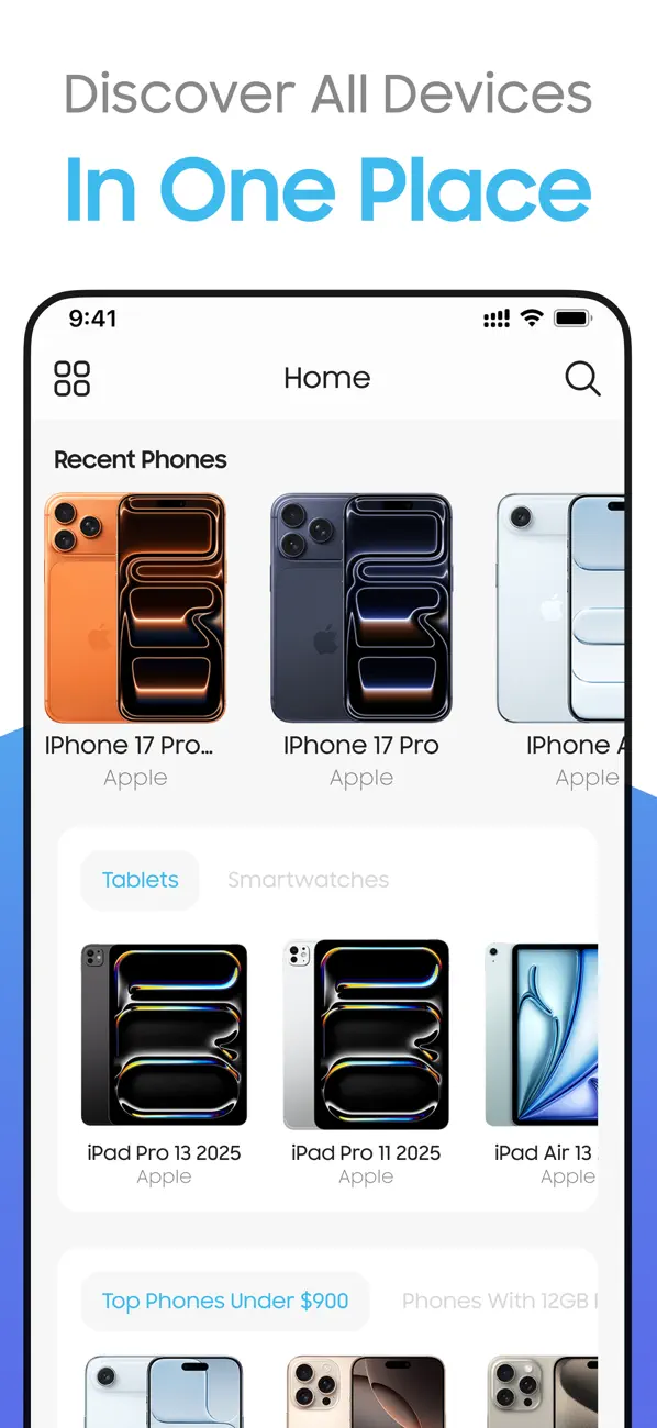 Screenshot #1 pour Mobolist: Phone Prices & Specs