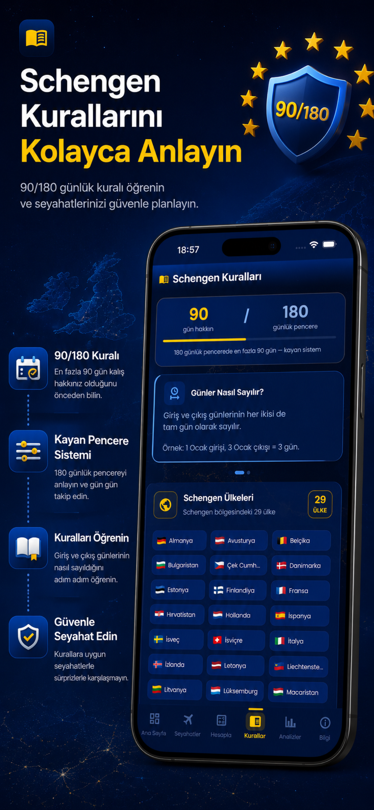Schengen 90/180 Hesaplayıcı screenshot 4