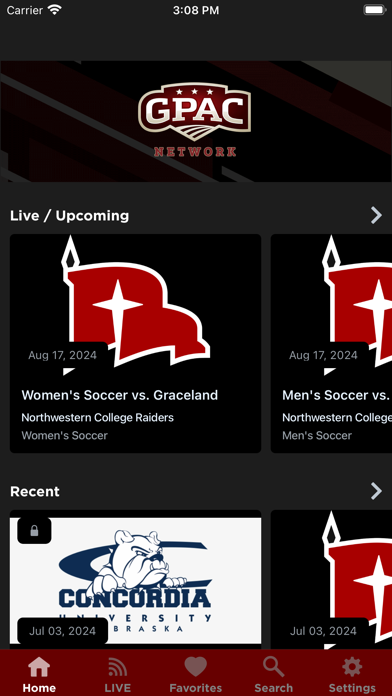 GPAC Sports Network Screenshot