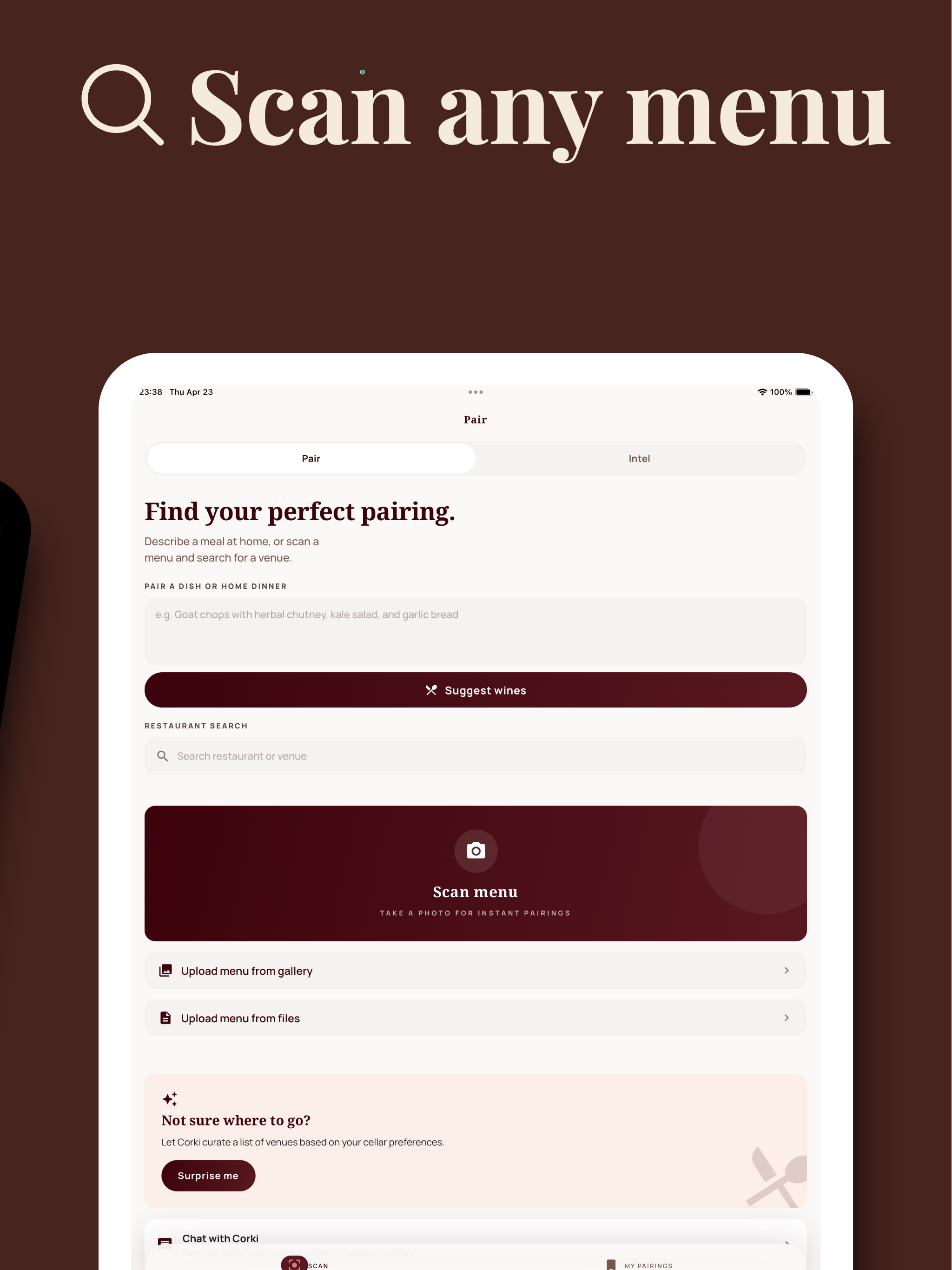 Corki: Wine Pairing & Intel