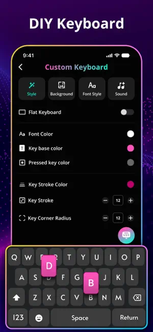 LED Keyboard - Fonts & Themes screenshot 1