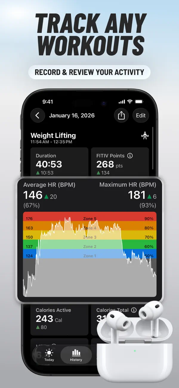 Screenshot #2 pour FITIV Pulse - Workout Tracker