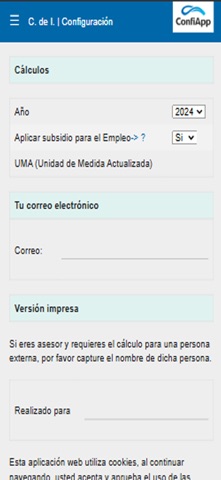 Calculadora ISR Confiapp screenshot