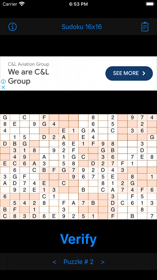 #2. Sudoku 16x16 Game (iOS) 由: ABCOM