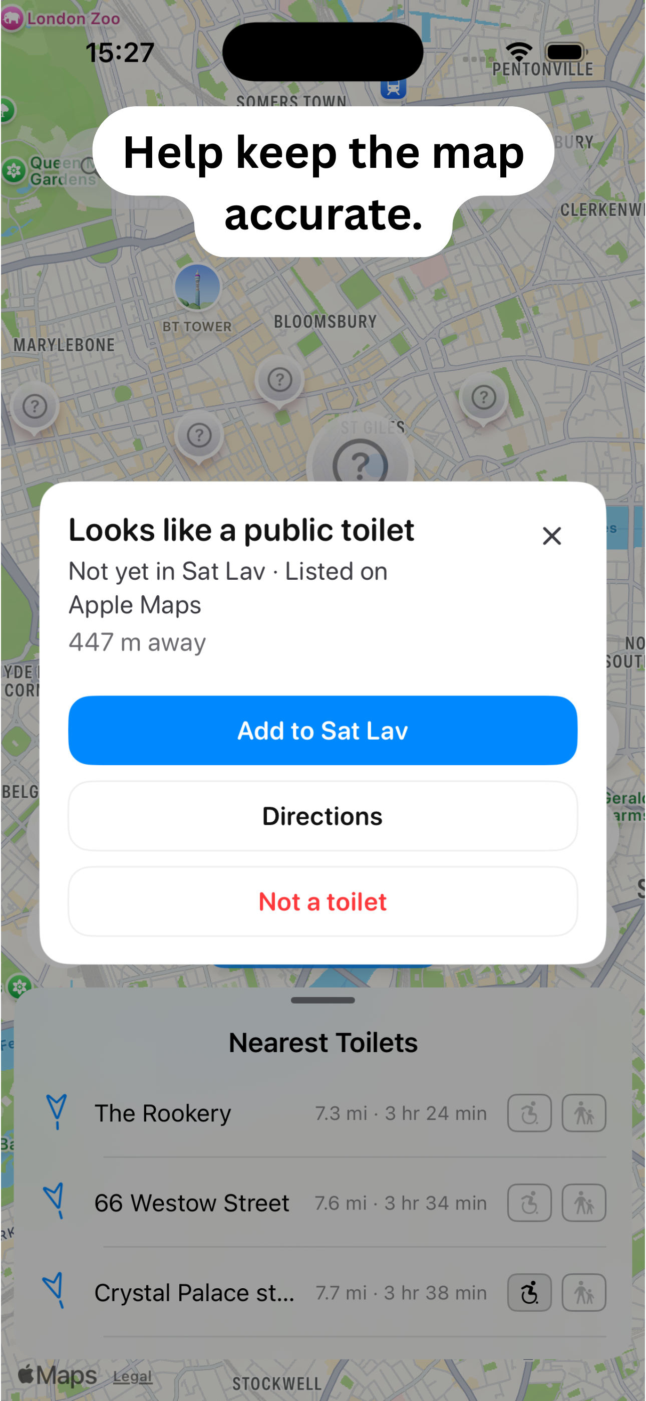 Sat Lav: Public Toilet Finder
