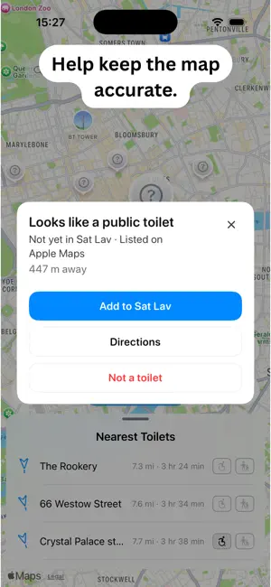 Sat Lav: Public Toilet Finder iPhone screenshot 3