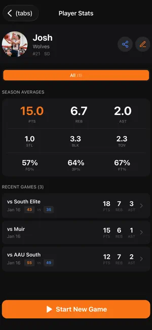 Hooply (Player Stat Tracker) screenshot 1