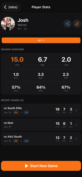 Hooply (Player Stat Tracker) Screenshot 1 of 5