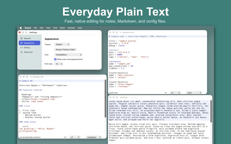 Moped Text Editor app screenshot