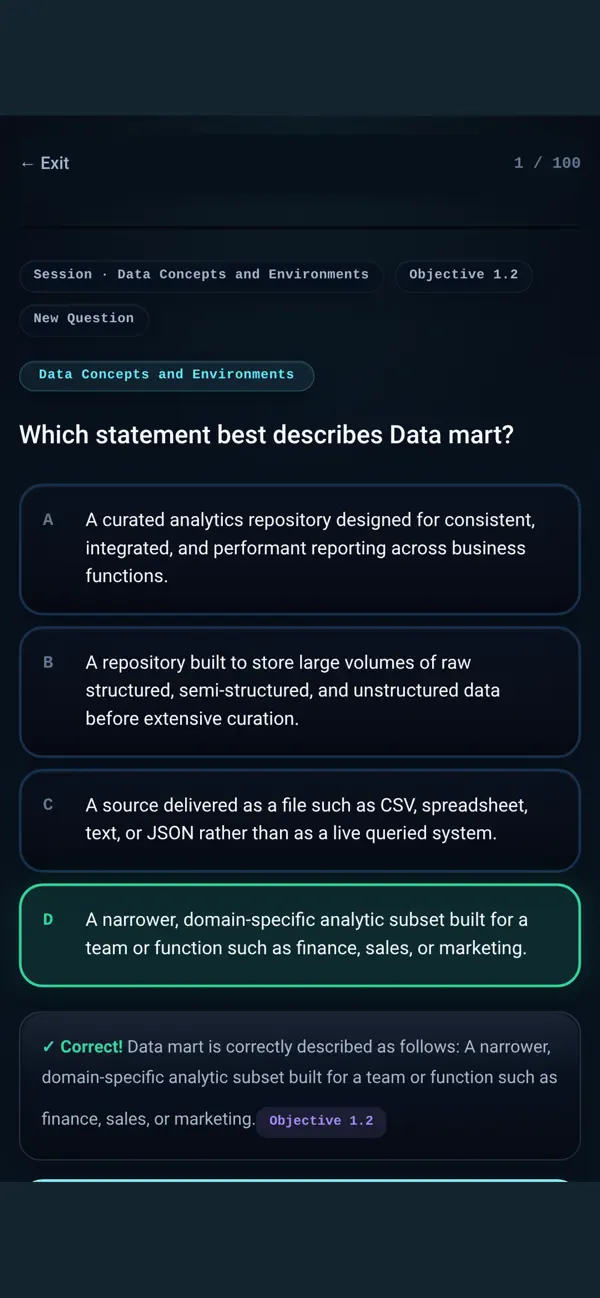 Screenshot #1 pour CertCrush: Data+ DA0-002